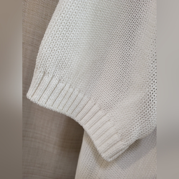Ann Taylor Women's Ivory Round Neck Short Sleeve Knit Sweater Size XL NWOT - Picture 7 of 12